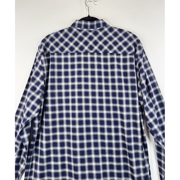 Billy Reid Mens Button Down Shirt Blue Standard Fit Plaid Long Sleeve Large - Picture 7 of 8